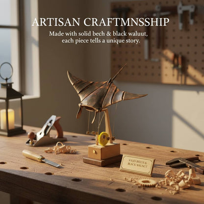 🔥LAST DAY 49% OFF( FREE SHIPPING )🎁Handcrafted Wooden Manta Ray Automaton