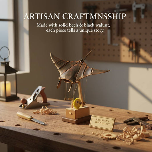 🔥LAST DAY 49% OFF( FREE SHIPPING )🎁Handcrafted Wooden Manta Ray Automaton