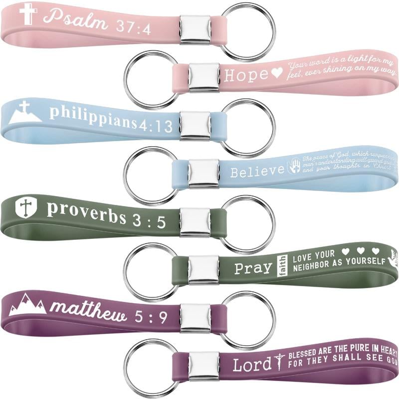 🔥LAST DAY 50% OFF - ✨24/36/100Pcs Bible Verse Keychain Christian Trendy Keychain Wristlet