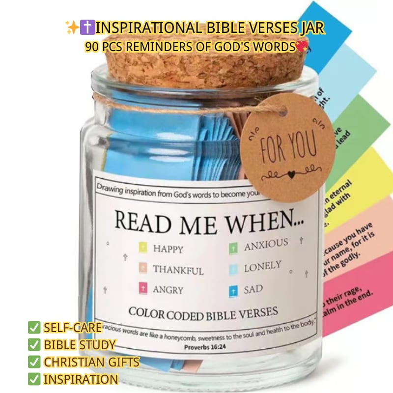 ✨✝️Inspirational Bible Verses Jar 🎁 A Reminder of God's Words💖