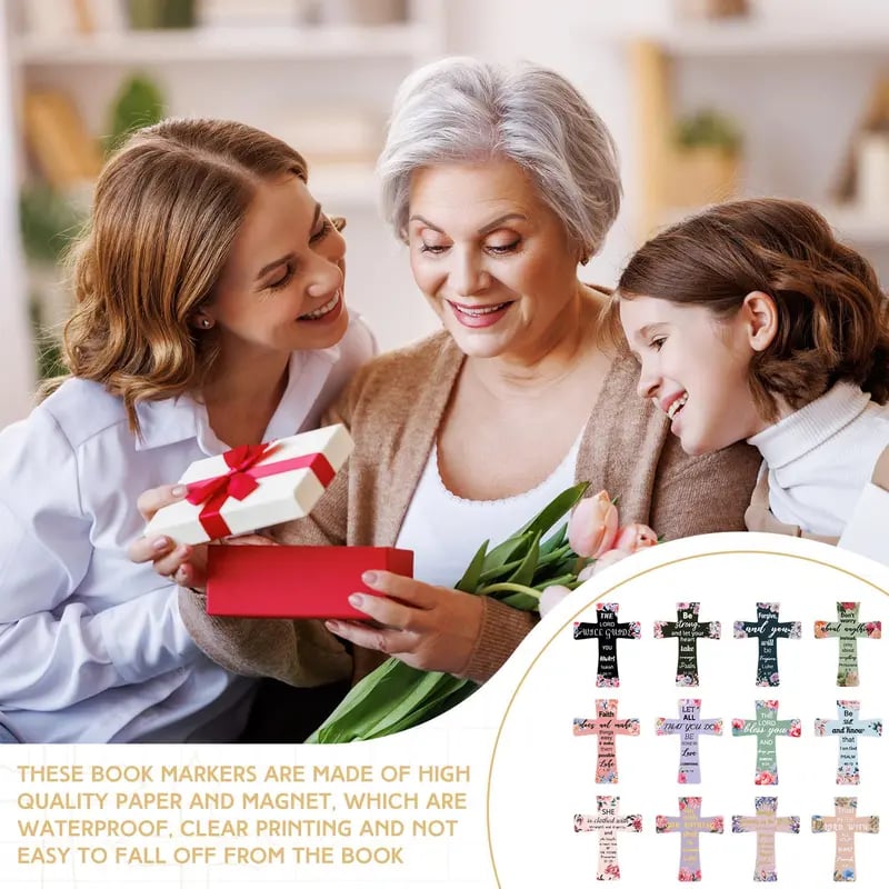 🔥LAST DAY BUY 3 GET 1 FREE📖12 Pcs Magnetic Cross Bookmarks Gifts for Bible Study, Readers, Teachers, Students🌸✝️