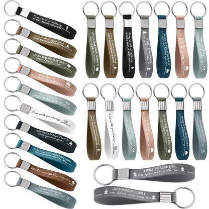 🔥LAST DAY 50% OFF - ✨24/36/100Pcs Bible Verse Keychain Christian Trendy Keychain Wristlet