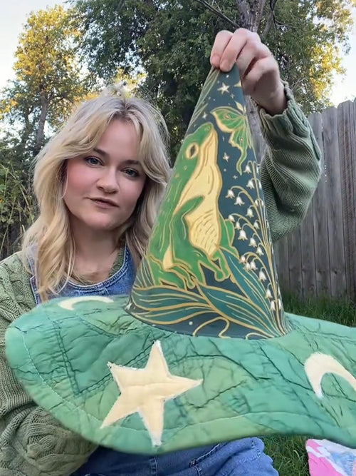 🔥Last Day 49% OFF - The Quilted Witch Hat | Handcrafted Folk Art Hat