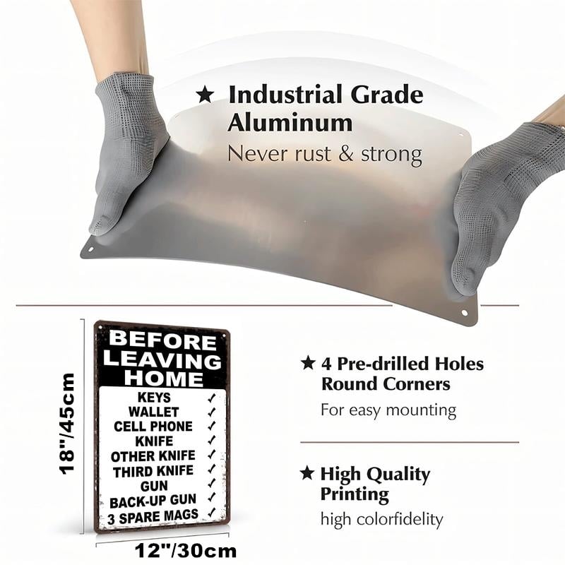 🎄Holiday Pre-Sale🔥“Before Leaving Home” Funny Metal Sign