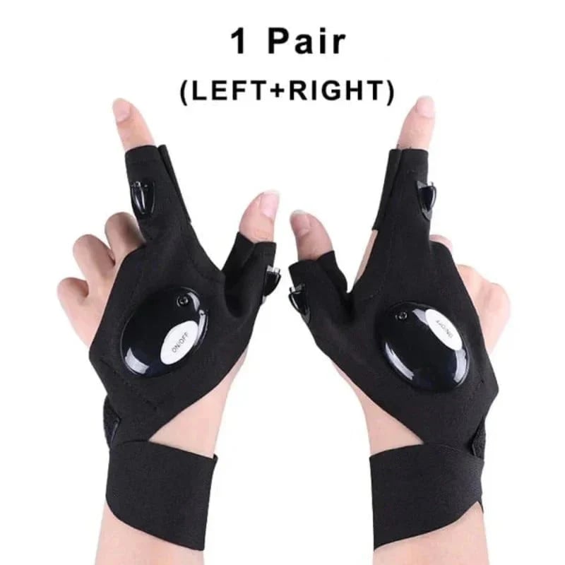 🔥🔥Hands-Free LED Half Finger Gloves