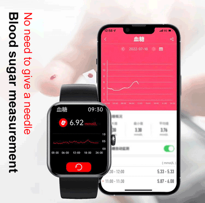 [All day monitoring of heart rate and blood pressure] Bluetooth fashion smartwatch