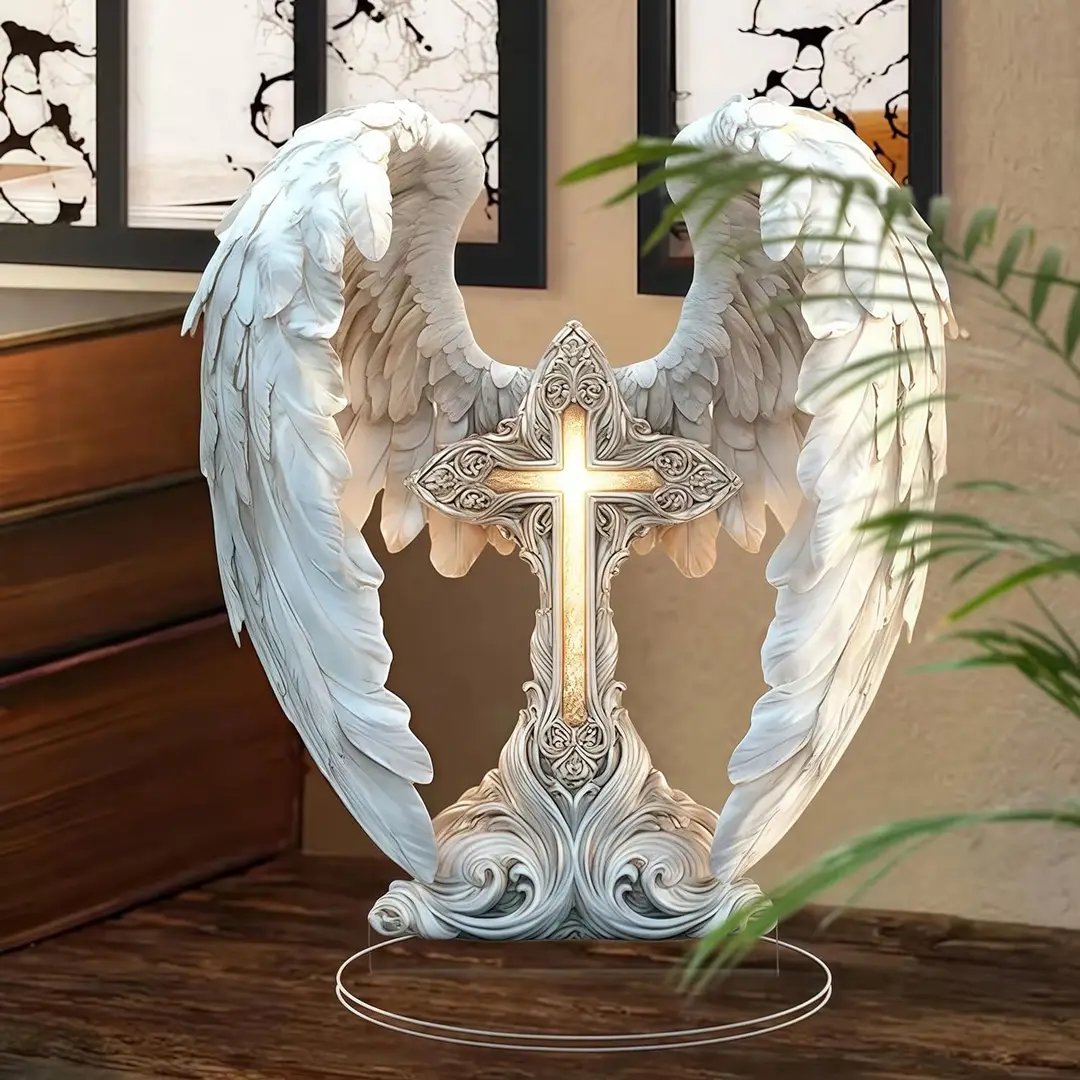 💖Fall Hot Sale 48% OFF⭐Gorgeous Angel Wings Cross Decoration