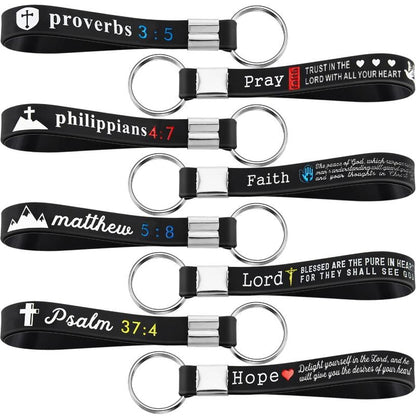 🔥LAST DAY 50% OFF - ✨24/36/100Pcs Bible Verse Keychain Christian Trendy Keychain Wristlet