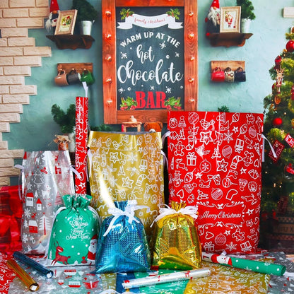 🔥LAST DAY BUY 1 GET 2 FREE🌲- MerryPouch Christmas Drawstring Gift Bags