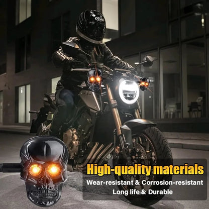 🏍️2025 Halloween Pre-Sale💥Skull Head LED Amber Turn Signal Indicator Light