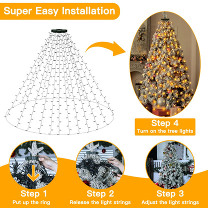 🎄Holiday Pre-Sale Save 49%🔥Christmas Tree Waterfall Lights with Ring