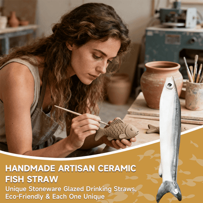 🎁LAST DAY 49% OFF-🤣Ceramic Fish Straw🐟| Your drink has never been this fun!🥤