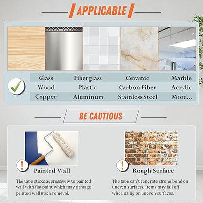 ✨⏰Last Day 49% OFF✨ - Extra Large Double Sided Tape  , Clear & Tough Nano Tape, Multipurpose Mounting Tape