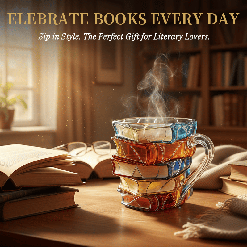 Artisan Stained Glass Book Stack Mug - Handcrafted Elegance Meets Your Favorite Reading Ritual📚