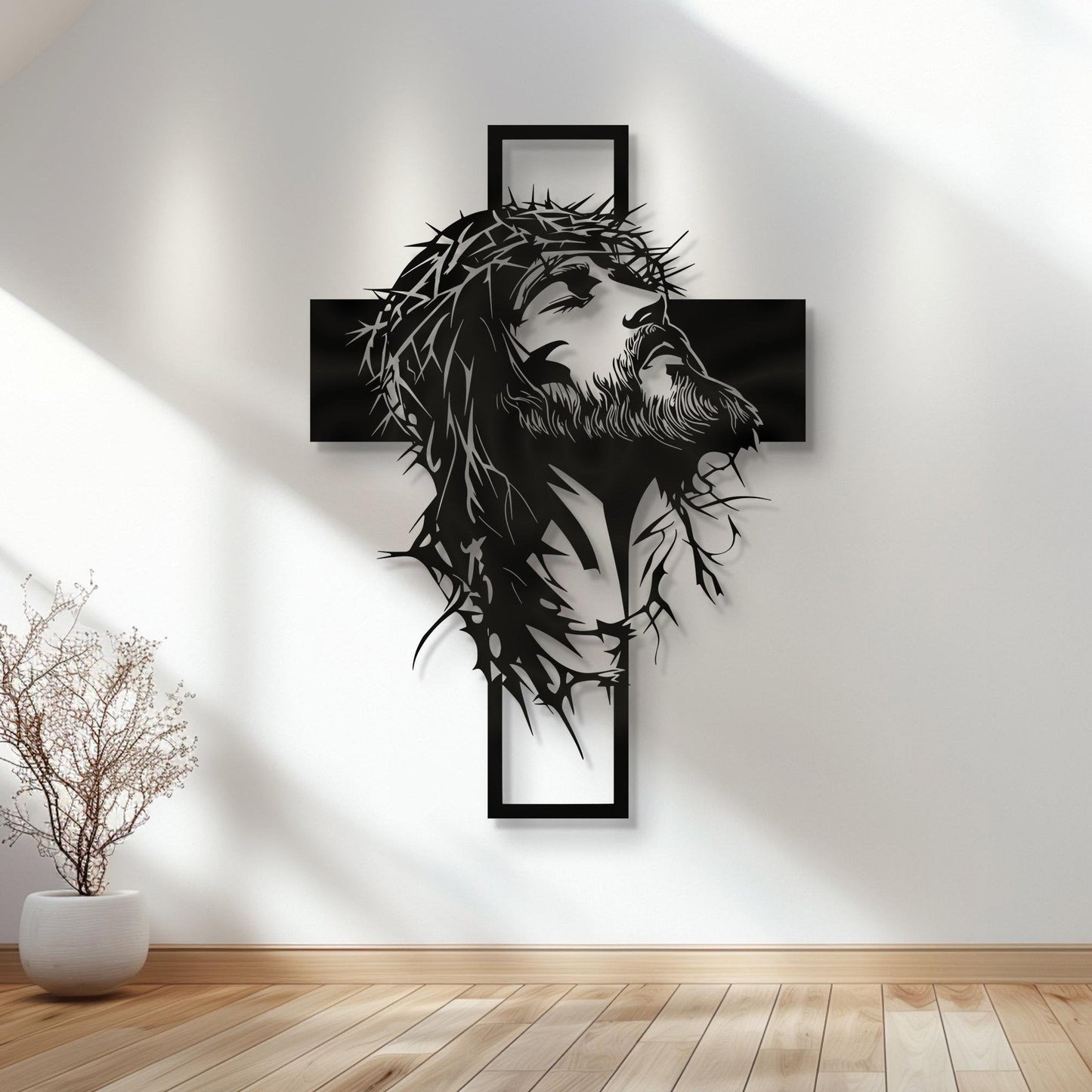 🎄✝️Metal Jesus and Cross Wall Art: Christian Home Decor